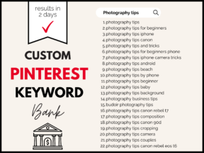 Custom Pinterest keyword bank